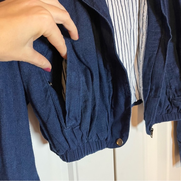 Maeve Chambray Parachute Bomber Jacket Anthropologie Size Medium - Picture 9 of 13